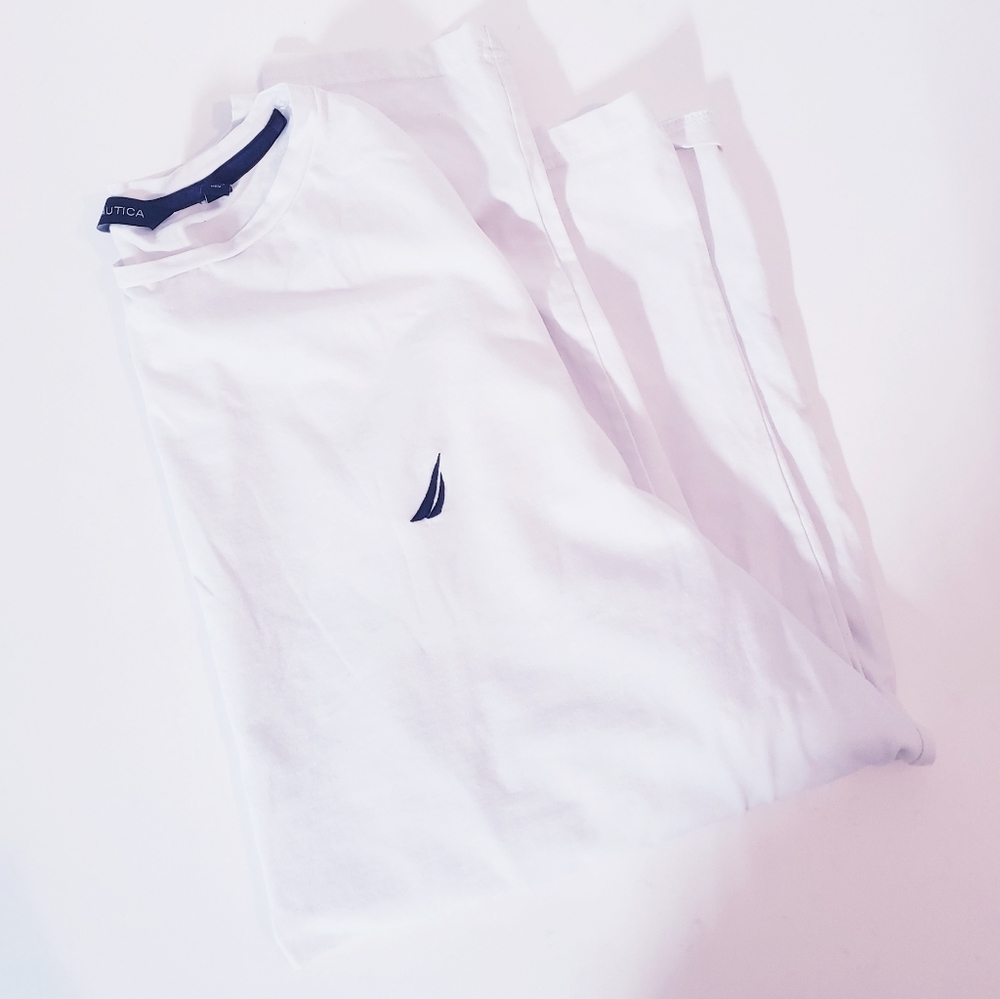White Mens or Womens NauticaLong Sleeve Tee